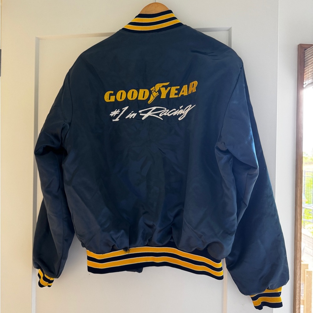 Vintage Swingster Goodyear Satin Jacket Men's M Embroidered Logo USA made